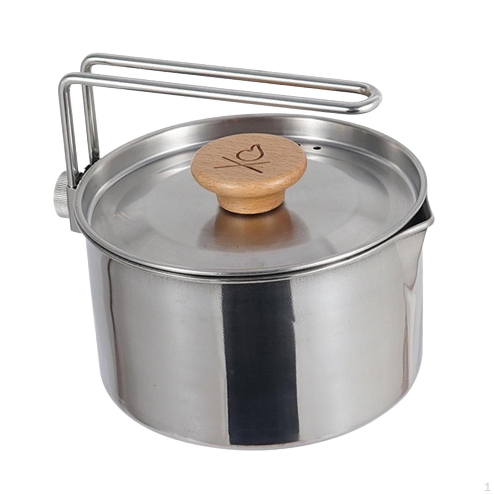 

Outdoor Kettle Camping Pot Anti Scald Handle Lightweight Water Camp Tea Coffee for Travel