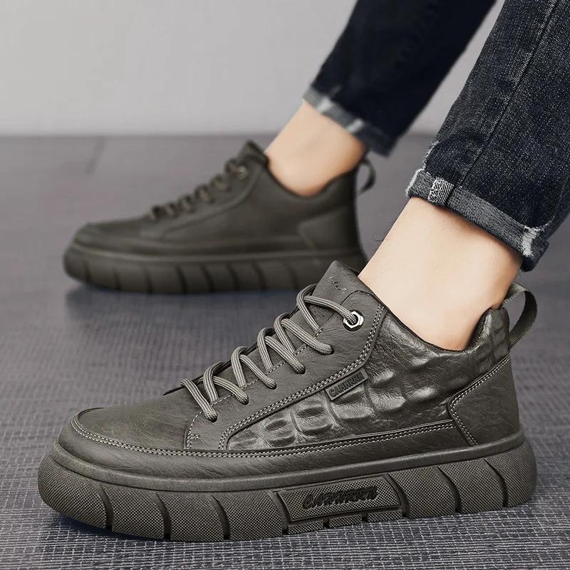 

Модная мужская винтажная обувь для доски Новая модель с узором крокодила Противоскользящая Удобная плоская спортивная обувь для улицы, путешествий, банкетов, повседневной носки 42