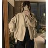 Melanoid Coffee PU Leather Long Sleeve Women's Jacket - 2025 Winter Collection, Versatile, Trendy, Loose Fit, Slimming Design