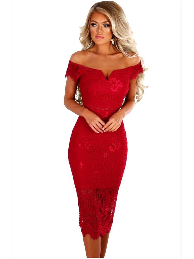 Trendy One-Shoulder Lace Dress: European & American Style