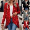 Blazer da Donna S con Paillettes Manica Lunga Elegante Cappotto Autunno Inverno