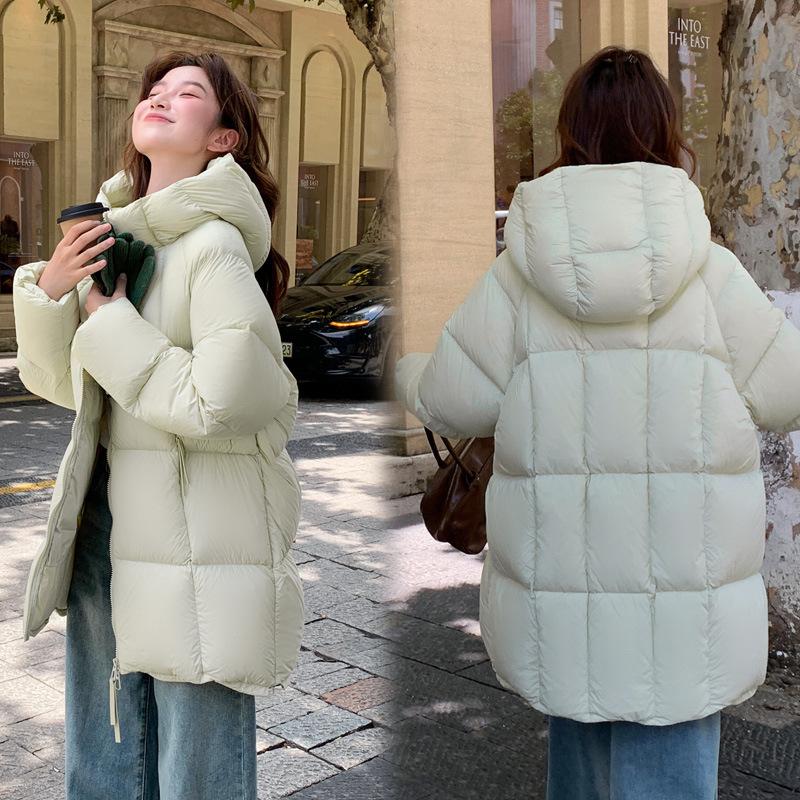 2025 winter new cotton-padded clothes cotton-padded clothes hooded medium and long styles versatile fashion foreign style women