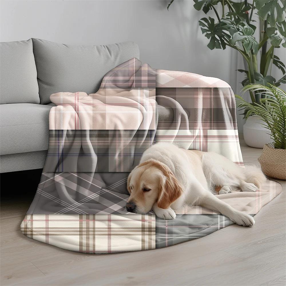 Plaid Pattern Blanket Microfiber Flannel Cover Blanket Bedroom Living Room Sofa Soft And Comfortable Home Decoration