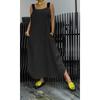 Women's Casual Pocket Striped Suspenders Dress