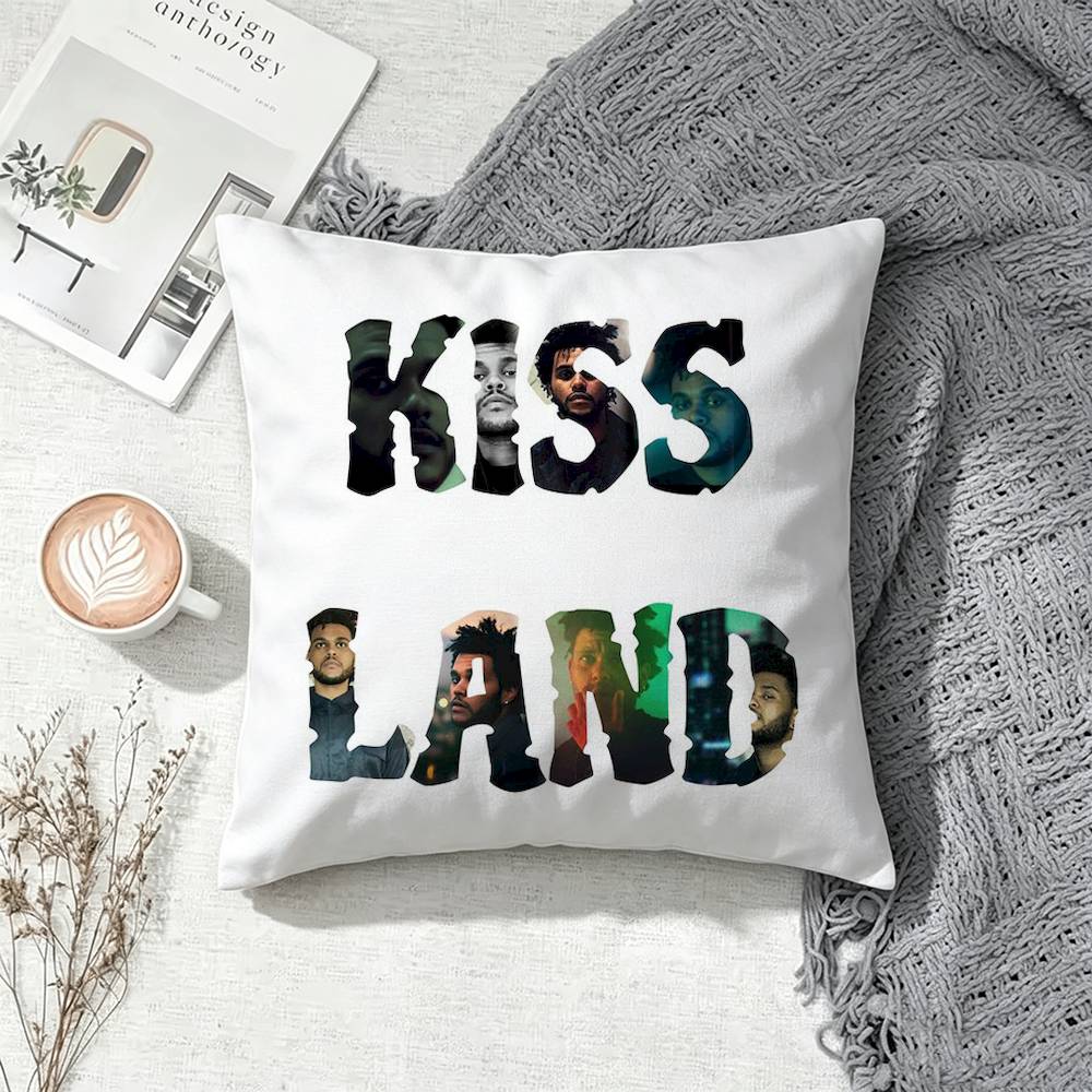 The W-weeknd Kiss Land  Square Pillow Case Multi Sizes For Car Home Bedroom Decor Custom Valentine Gifts