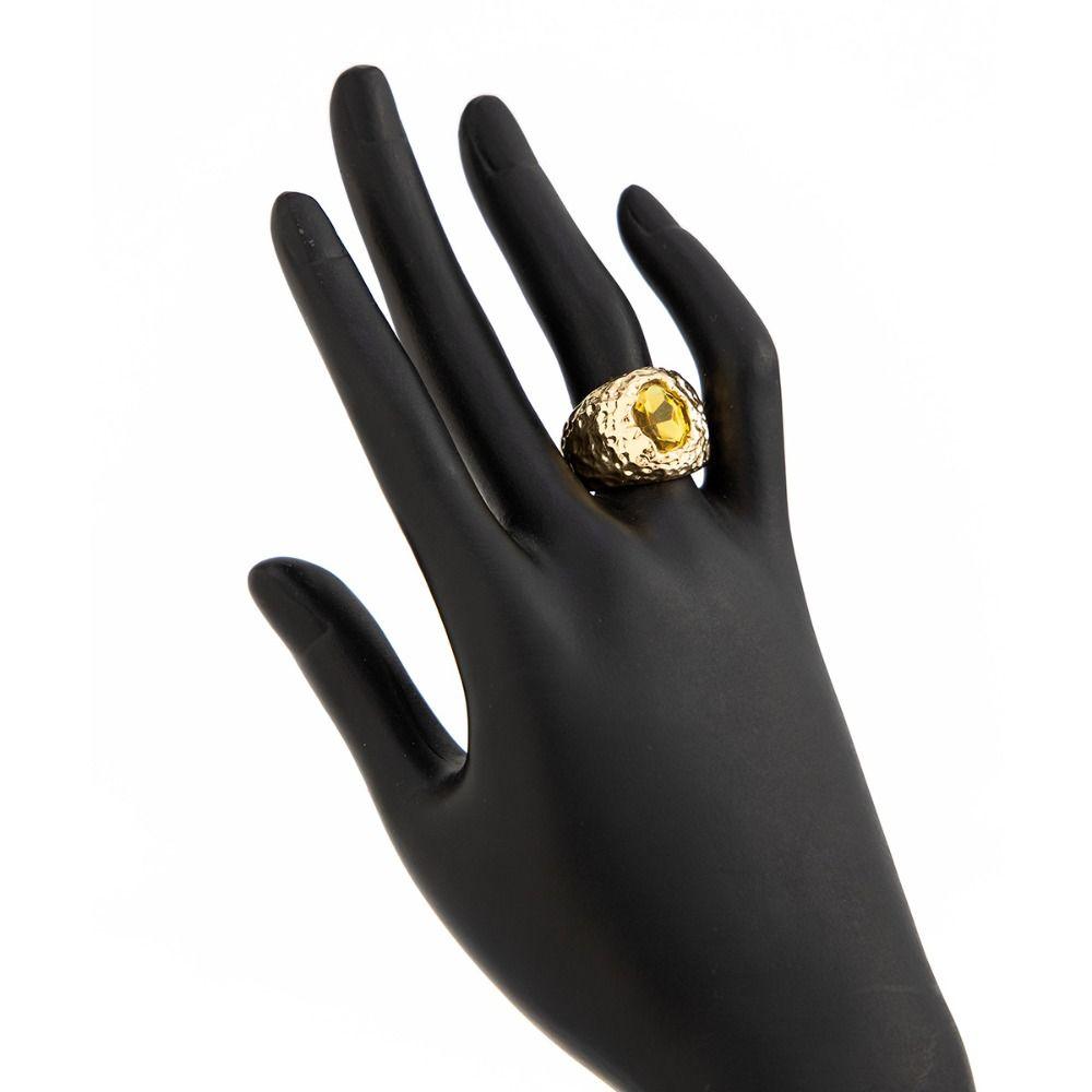 Exaggerate Colored Crystal Rings Irregular Metal Open Ring Fashion Rhinestone Rings Daily