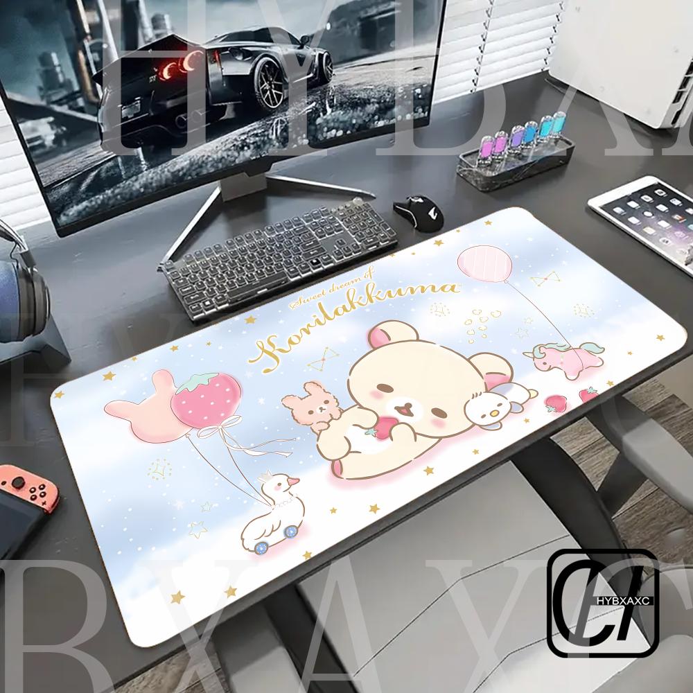 Kawaii Game Rubber Mat Cute Mousepad Non-slip Table Mat Anime Pink Rilakkuma Office Computer Accessories HYBXAXC