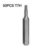 50pcs 4mm Small Hex Shank Screwdriver Bits Set T6H/T7H/T8H/T9H/T10H/T15H/T20H/T25H For Torx Plum Blossom Head Hand Tools