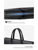 Men's Genuine Leather Briefcase with Fingerprint Lock – Large Capacity Business Handbag
