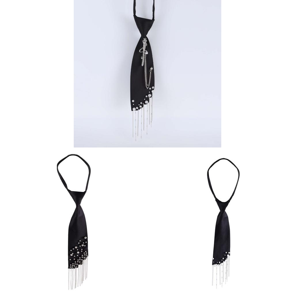 No Ip Polyester Bow Tie With Pearl Tassels For Business Casual Men Women