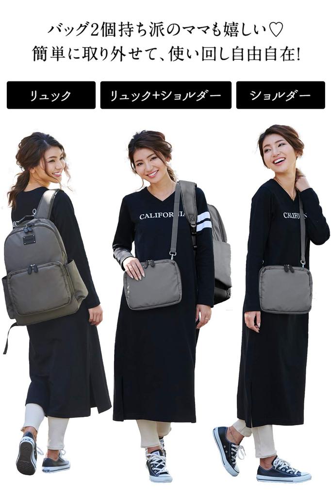 Sweet Mommy Large Capacity 23L Diaper and Shoulder Bag Baby Stroller Back Resin Large Suitable for Both Moms and Gray Bag, Backpack, All-in-One Set,