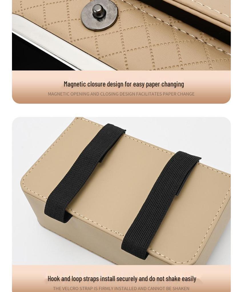 Car Tissue Box: Sun Visor/Seat Back Mountable