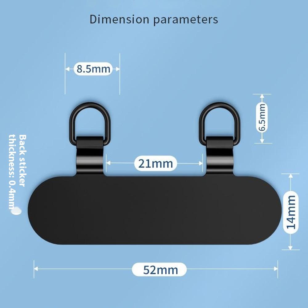 Ultra Thin Metal Phone Tether Tab with Double Clips for Phone Case, Lanyard Patch