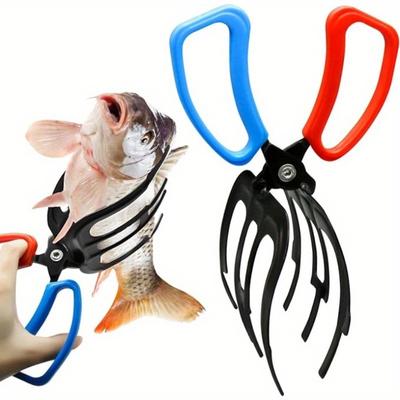 1 Stück Fischgreifer Fischgreifer Werkzeug Metall Fischgreifer zum Angeln 3 Klaue Fischgriffe Rutschfeste Angelzange Greifer Kontrollklemme Klauen-Fischzange