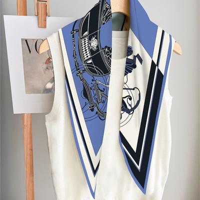 Butterfly Carriage Pattern High-quality Twill Silk High-end Scarf Fashion Versatile Shawl Elegant Accessories