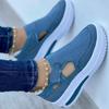 Fashion Large  Summer  Breathable Women's Casual Shoes with Thick Sole  Sloping Heel Hollowed Out Low Cut Women's Shoes  Sneakers