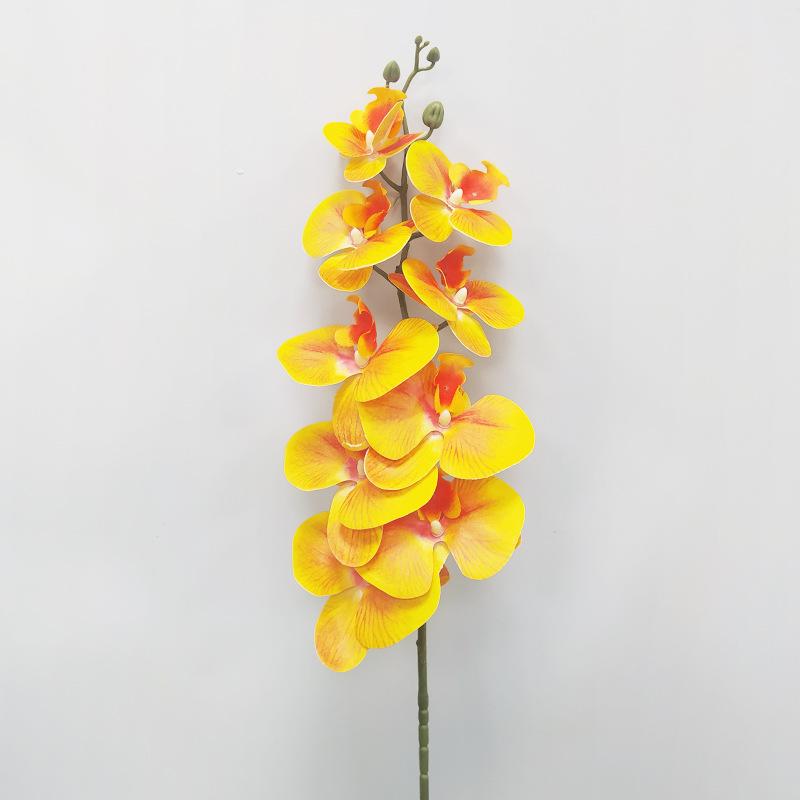 Simulated Phalaenopsis 3D printing 9-head film orchid indoor fake flower bouquet, decorative Phalaenopsis simulated flower