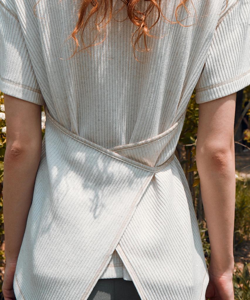 RE RHEE Waist Strap Knitted T Shirt