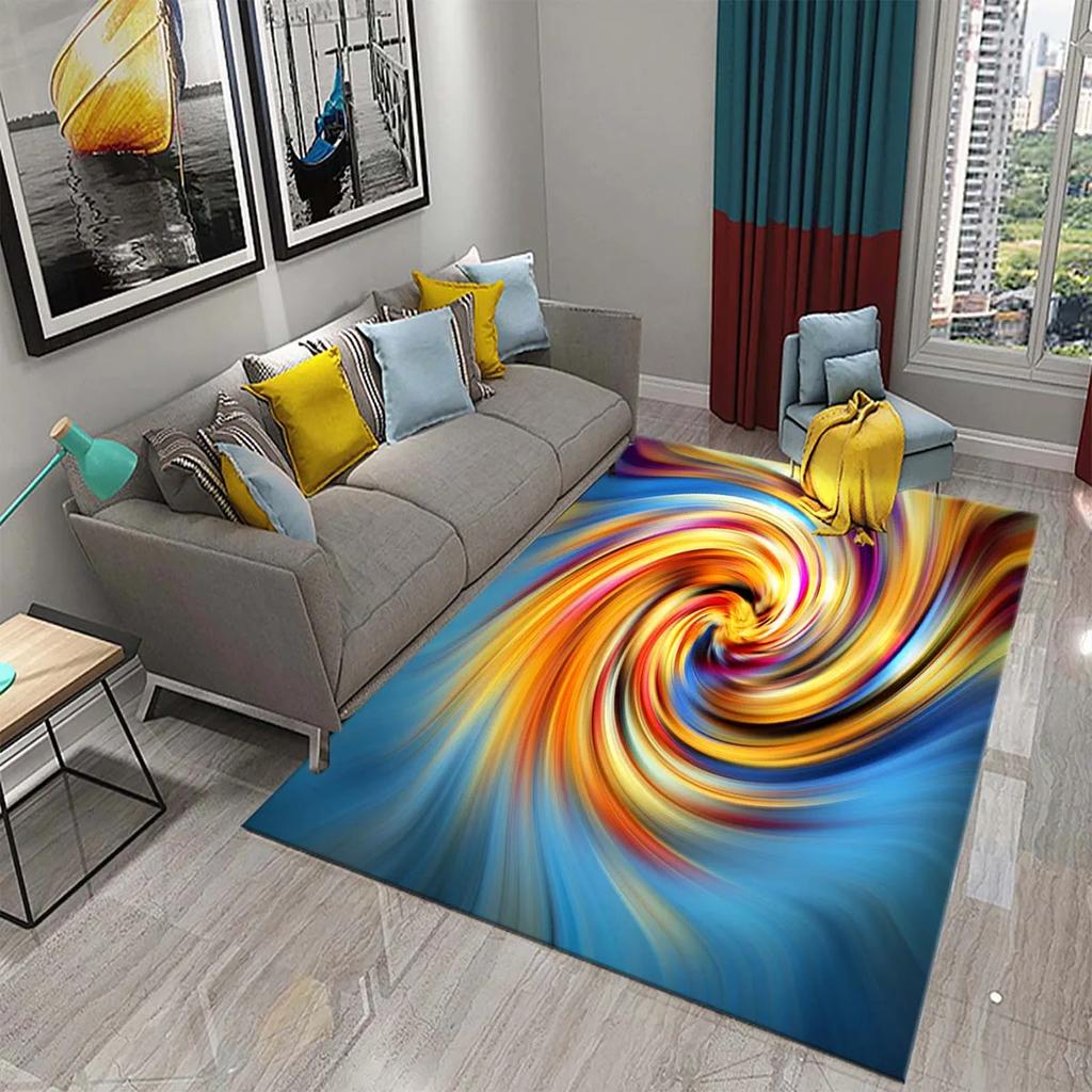 Bunte Flüssigkeitswirbel Teppich Psychedelisches Vertigo Thema Teppiche für Wohnzimmer Schlafzimmer Teppiche Badezimmer Eingangstürmatte Heimdekor