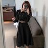 French Retro Slim-Fit Spring Shirt Dress with Waist-Cinching Design and Stylish Coat.