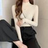 Women's High Neck Slim Fit Knit Sweater - Versatile Long-Sleeved Base Layer for Fall & Winter Fashion
