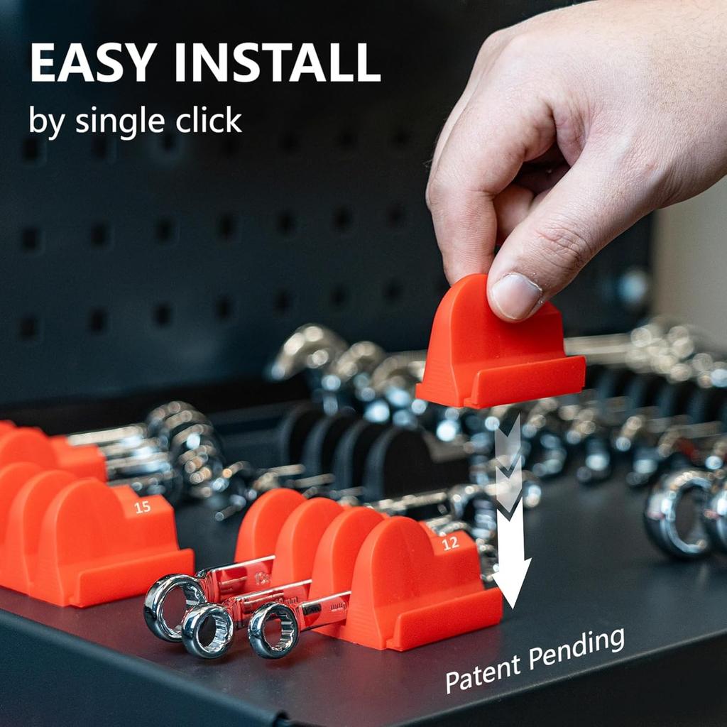 80 pcs Magnetic Modular Wrench Organizers for Tool Drawers - Wrench Rack with Metric&SAE Labels, Perfect Tool Storage Holder with Magnet. Gift for