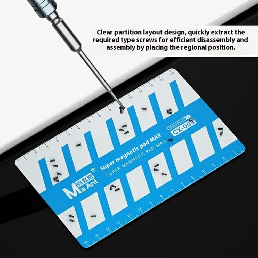 MAANT XC-003 Magnetic Screw Organizer Pad Anti-Fall Screws Storage Mat with Measuring Scale