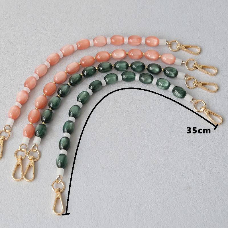 New Fashion Autumn Woman Bag Accessory Detachable Luxury Beaded Chains Cute Acrylic Strap Women Handbag Shoulder Handle Chain