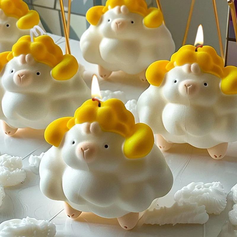 Sheep Aromatherapy Candle Silicone Mold DIY Cute Pet Fragrance Stone Handmade Soap Handmade Gift Mold