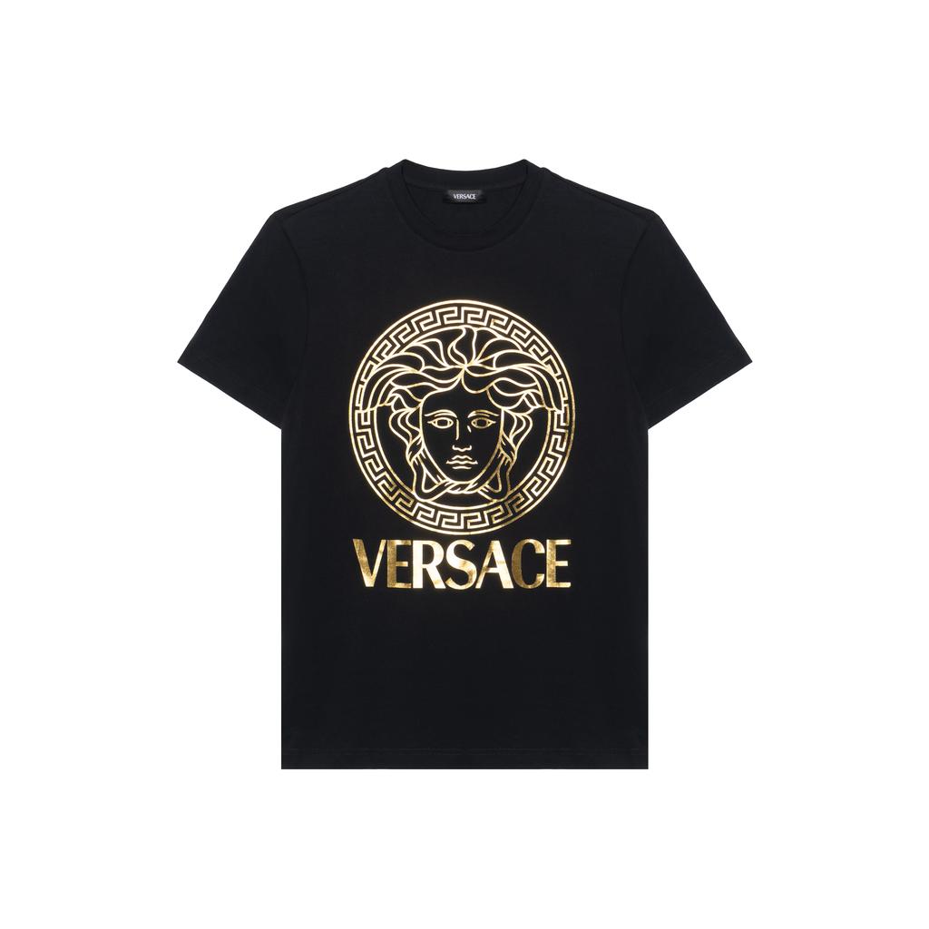 Versace חולצת טריקו מכותנה 1011861-1A14053-2BI10