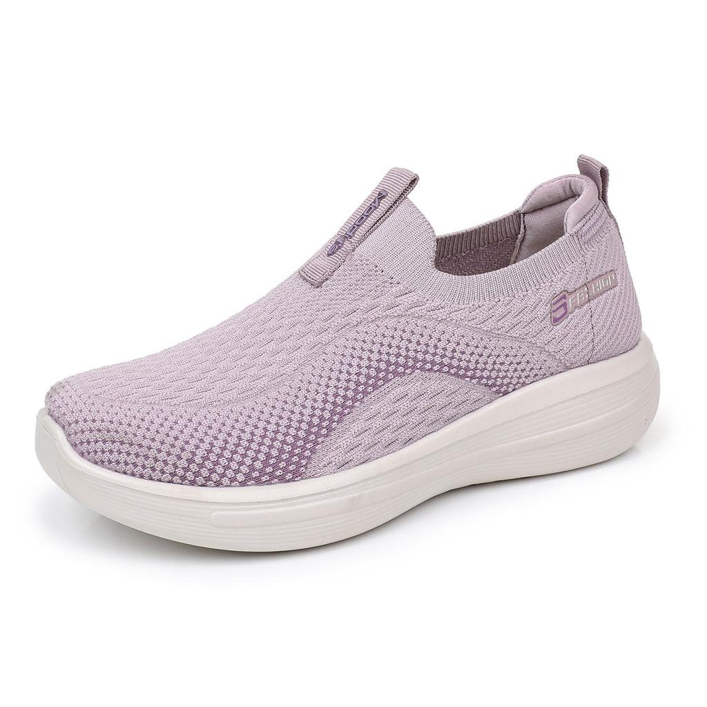 Women's shoes spring and autumn new single shoes soft bottom one foot stirrup casual non-slip wear flyknit breathable comfortable shoes