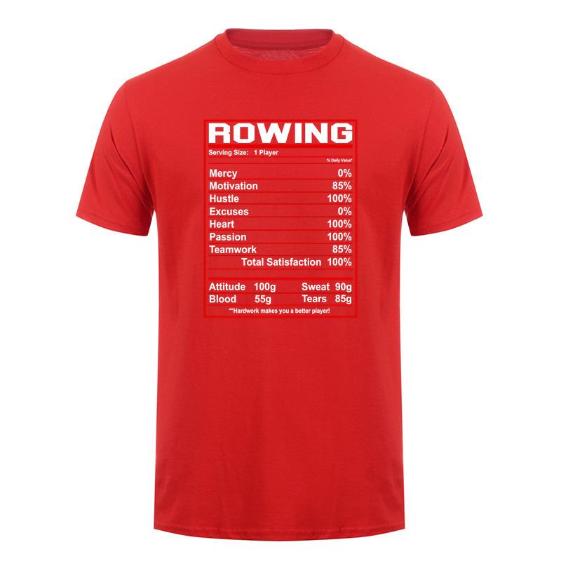 Rowing Nutrition Facts Funny Rower Crew Team Tshirt Sports Athlete Unisex T Shirts Da582