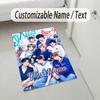 Personalized Crystal Velvet Carpet,Stray Kids Custom Printed Name, Plush Area Rug For Home Indoor Decor
