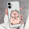 For iPhone 17 Air 16 15 14 13 Pro Max Plus 16e Luxury Clear Phone Case Cute Couple Piggy Pattern Soft Silicone Anti Slip Shell For iPhone Bumper Cover