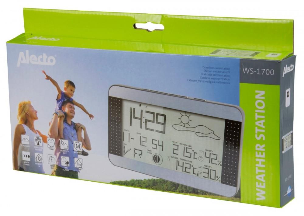Alecto WS-1700  Weather Station with Wireless Sensor, Silver, Alecto
