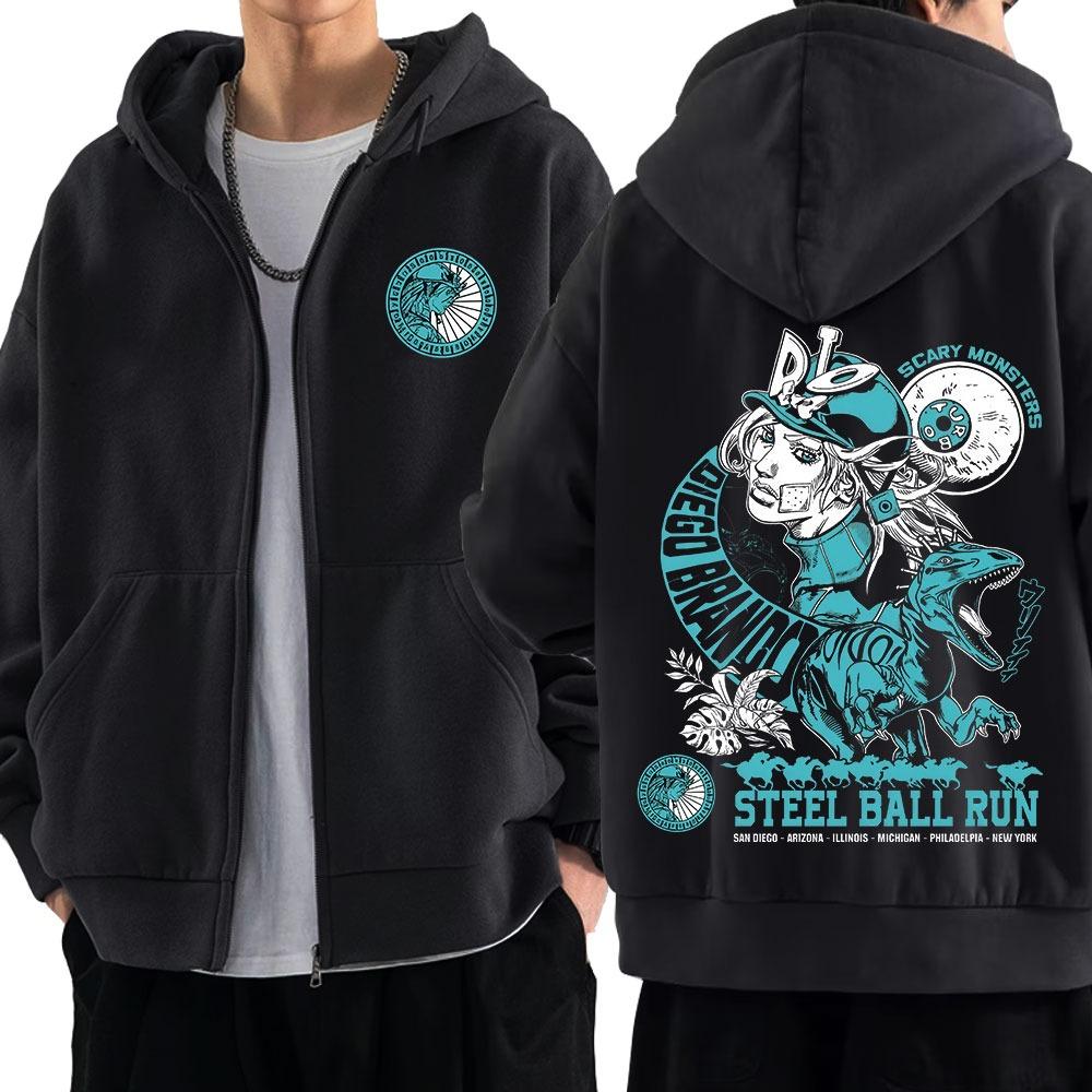 Anime Bizarre Adventure Zipper Hoodie Zipper Sportswear Men s Fashion Casual Hoodie S