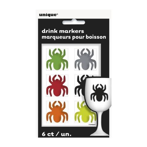 Unique Party Spider Halloween Drink Markers (Pack of 6)