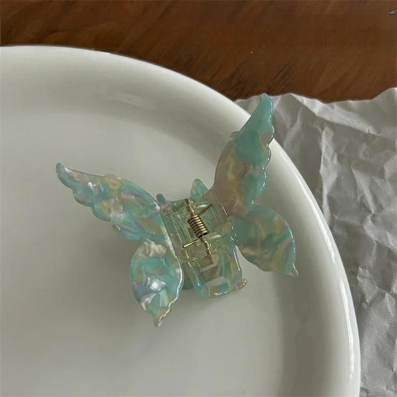 Fairy Butterfly Hair Claw French Retro Acetate Crab Hair Clip Sweet Princess Shark Clip For Women Girl Hairpin Hair Accessories