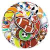 50-Piece Mixed Ball Sports Graffiti Stickers for Water Bottles & Luggage