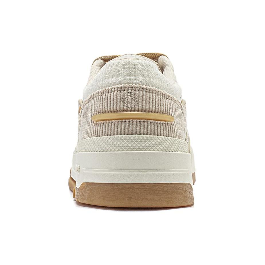 Li Ning 001 Btc Premium Versatile Retro Skate Shoes Non-Slip Shock Absorption Durable Support Low-Top Women Skate Shoes Fog-Khaki AGCU036-1