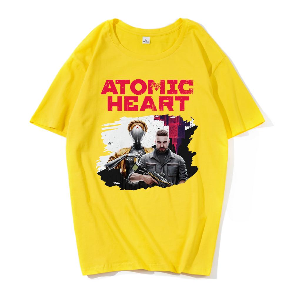 Atomic Heart USSR Game Twins Robot O Neck T Shirts Unisex Cotton High Quality EU Size Tshirt Unisex Streetwear Tshirt Male