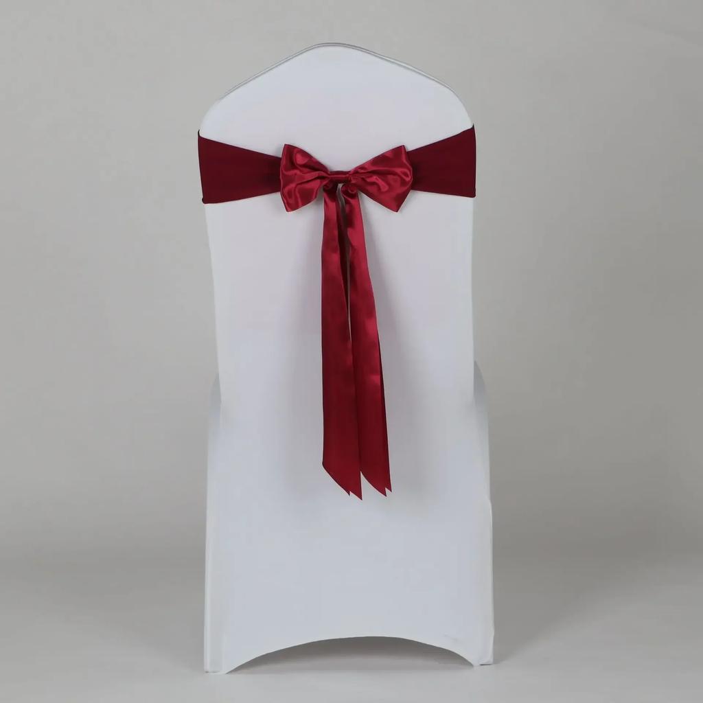 Wedding Decoration Satin Chair Sash Colour Design Bow Tie Birthday Party Festival Hotel Show Shiny Look Luxury Dining Room