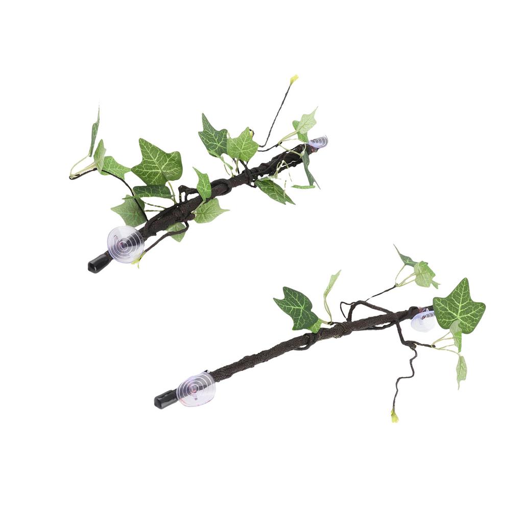 Reptile Corner Branch Terrarium Plant Decoration with Suction Cups for Amphibian Lizard Snake Climbing