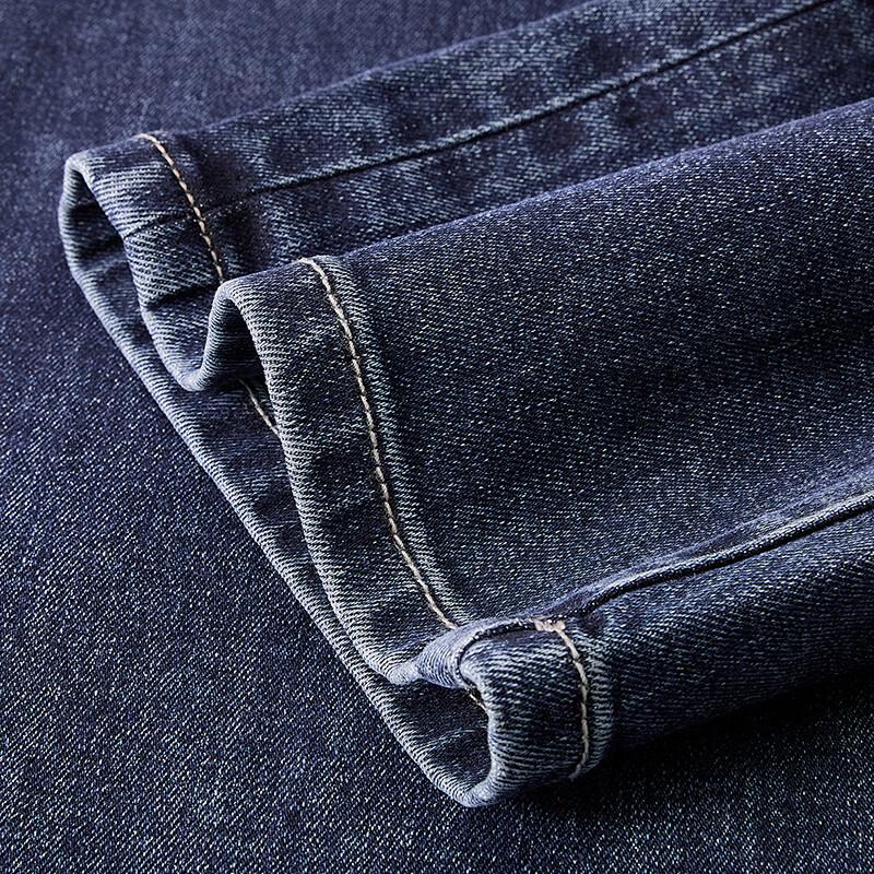 Septwolves Men's Lycra Washed Straight-Leg Jeans