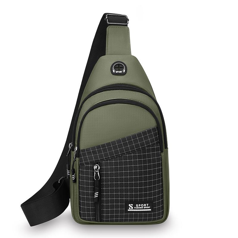 Chest Bag Men's Water-repellent Crossbody Bag Outdoor Large Capacity Multi-layer Shoulder Bag