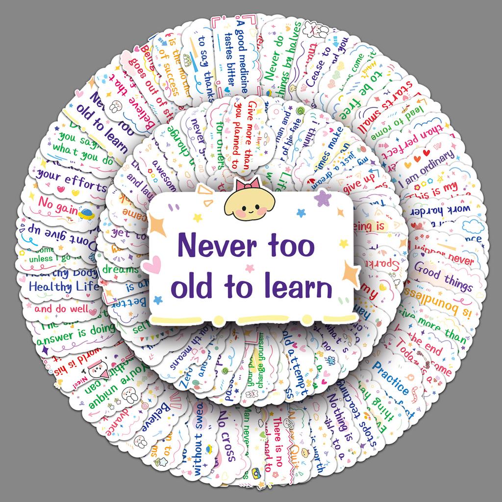 100 Inspirational English Short Sentences Graffiti Personalized Text Slogans DIY Skateboard Water Cup Suitcase Stickers Waterproof