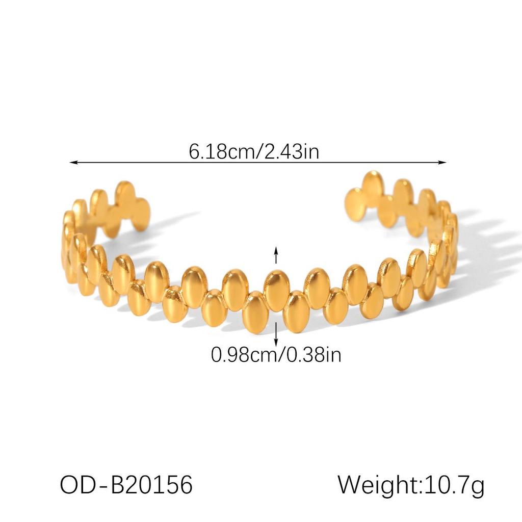 18K Gold-Plated Stainless Steel Bangle: Stylish, Non-Fading Women's Jewelry