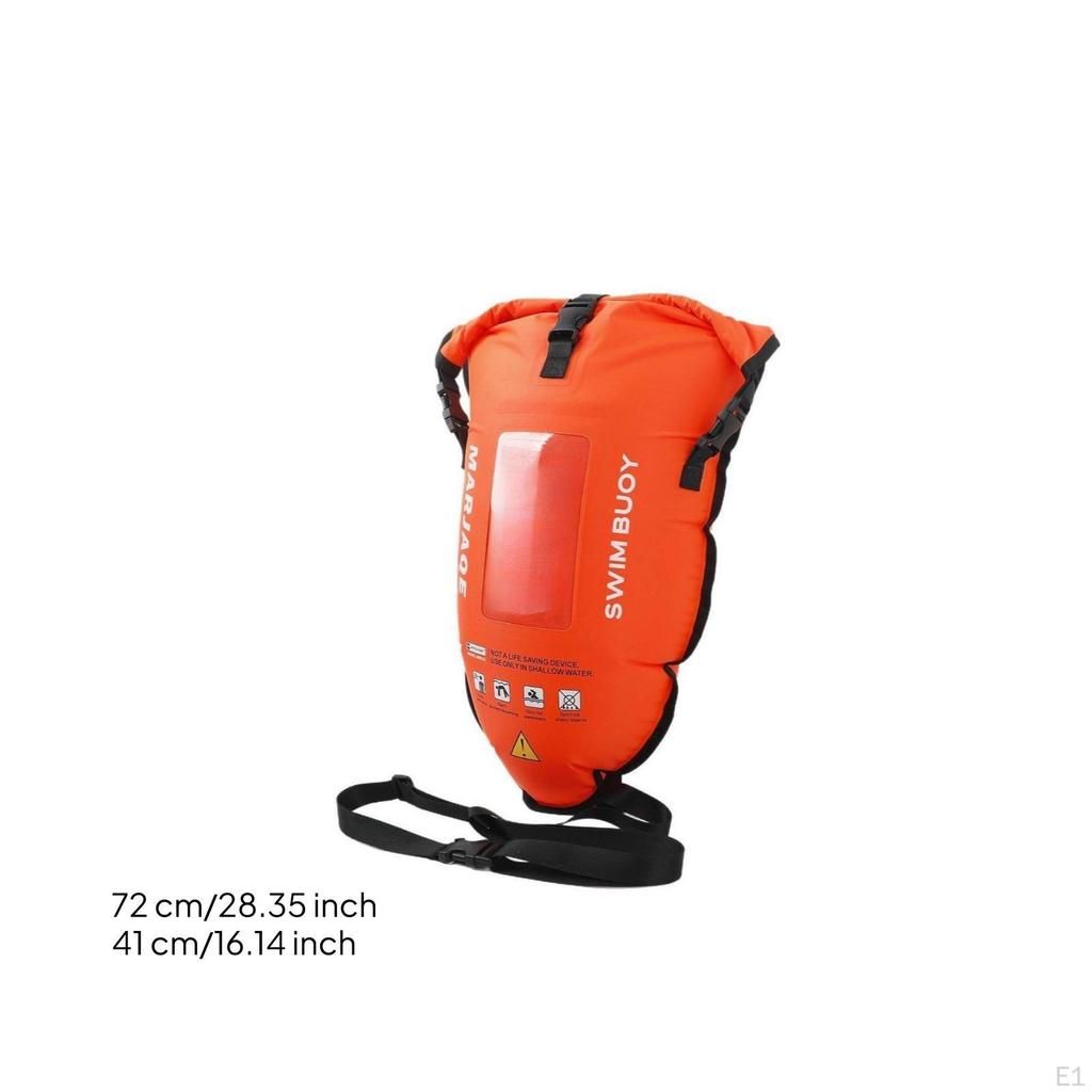 Swimming Storage Float Waterproof Swim Buoy with Device Compartment High Visibility Inflatable