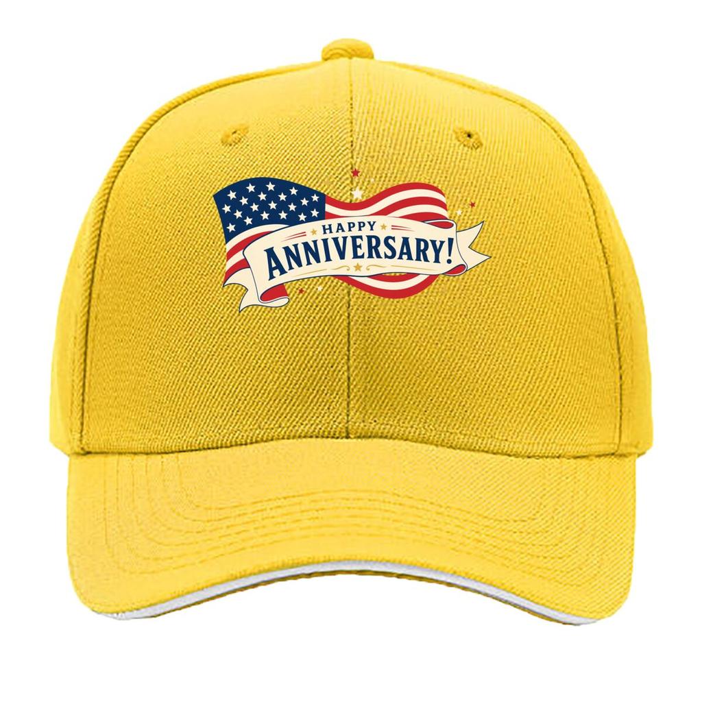 Patriotic Ribbon Stars Anniversary G Sandwich Baseball Cap Sun Cap Outdoor Workouts Hat
