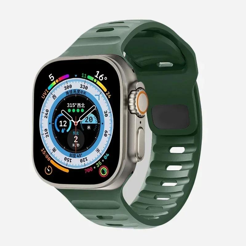 Soft Silicone Strap For Apple Watch Band Ultra 2 49mm 44mm 45mm 42mm 41mm 42mm sport Watchband iwatch Serise 5 6 7 8 9 bracelet